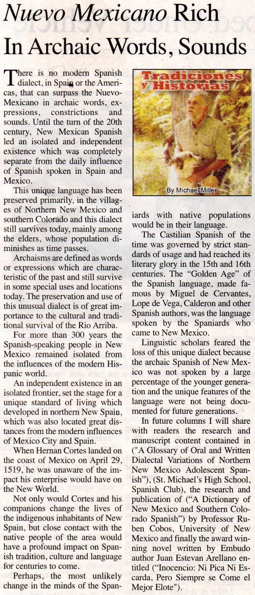 Nuevo Mexicano Rich in Archaic Words, Sounds