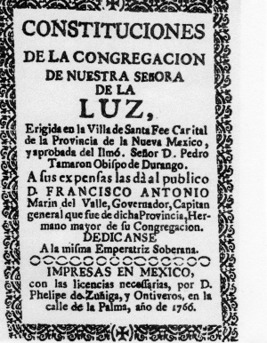 By-laws governing the religious confraternity known as Nuestra Senora de la Luz.