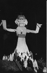 Zozobra and Glooms, 1949.  Photo by Peter Stackpole