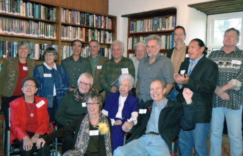 The authors/contributors of Taos: A Topical History gather for a book party. 