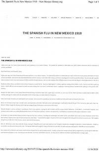 The Spanish Flu in New Mexico, 1918