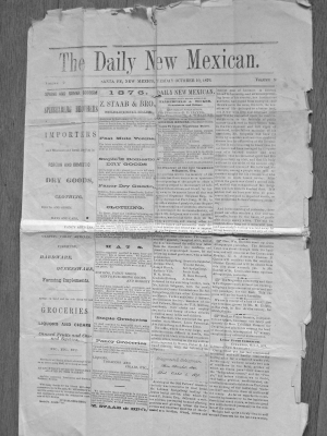 1876 Daily New Mexican page one.