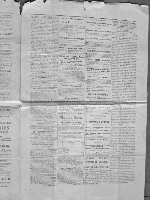 1876 The Daily New Mexican page 3