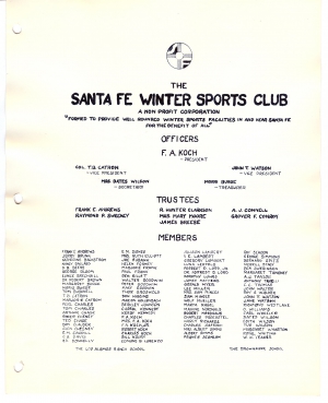 Santa Fe Winter Sports Club Members - 1938