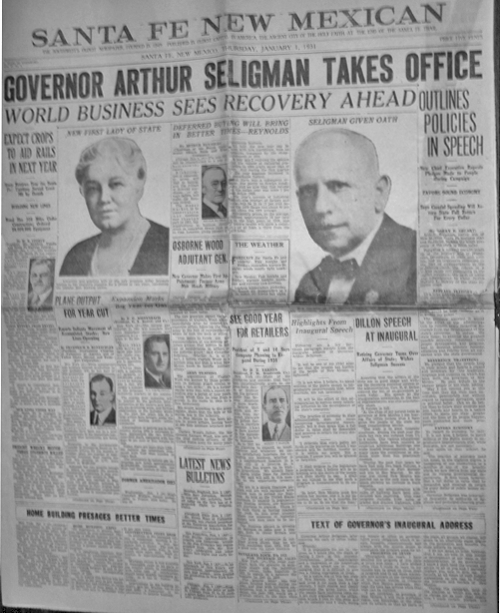 Governor Seligman Second Term Jan. 1, 1932