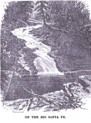  Drawing of the Old Stone Dam from” Illustrated New Mexico,” by the Territorial Bureau of Immigration, 1893.