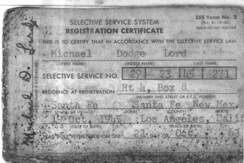 1963 Selective Service Registration