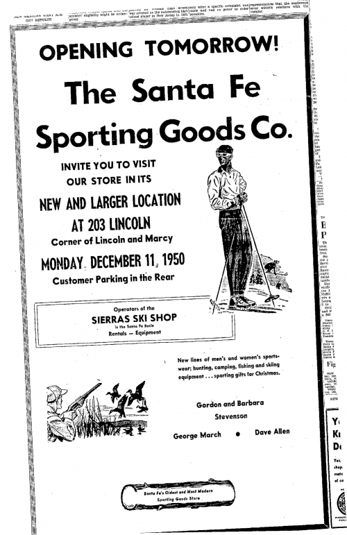 Santa Fe Sporting Goods 1950