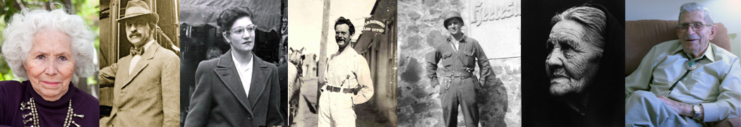 From left:  Adelina Ortiz de Hill, 2011; Arthur Seligman, 1920; Dolores Esquibel Baca, 1956; Alois B. Renehan, 1895; Ramon Montes, 1944; Isabela Chavez, 1936, Elbert E. Earnest, 2011